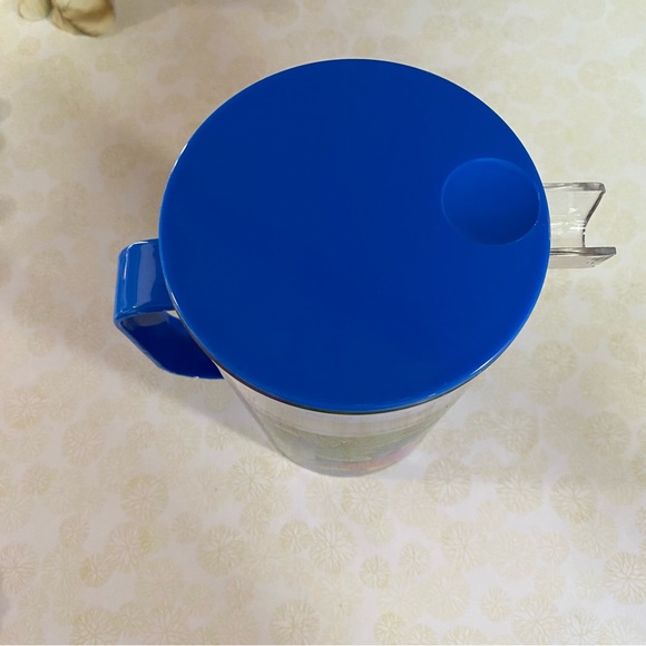 Vintage pitcher juice jug with lid plastic floral jungle design - Picture 7 of 8